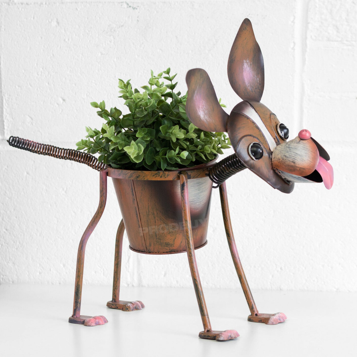 Nodding Dog Metal Garden Planter Ornament