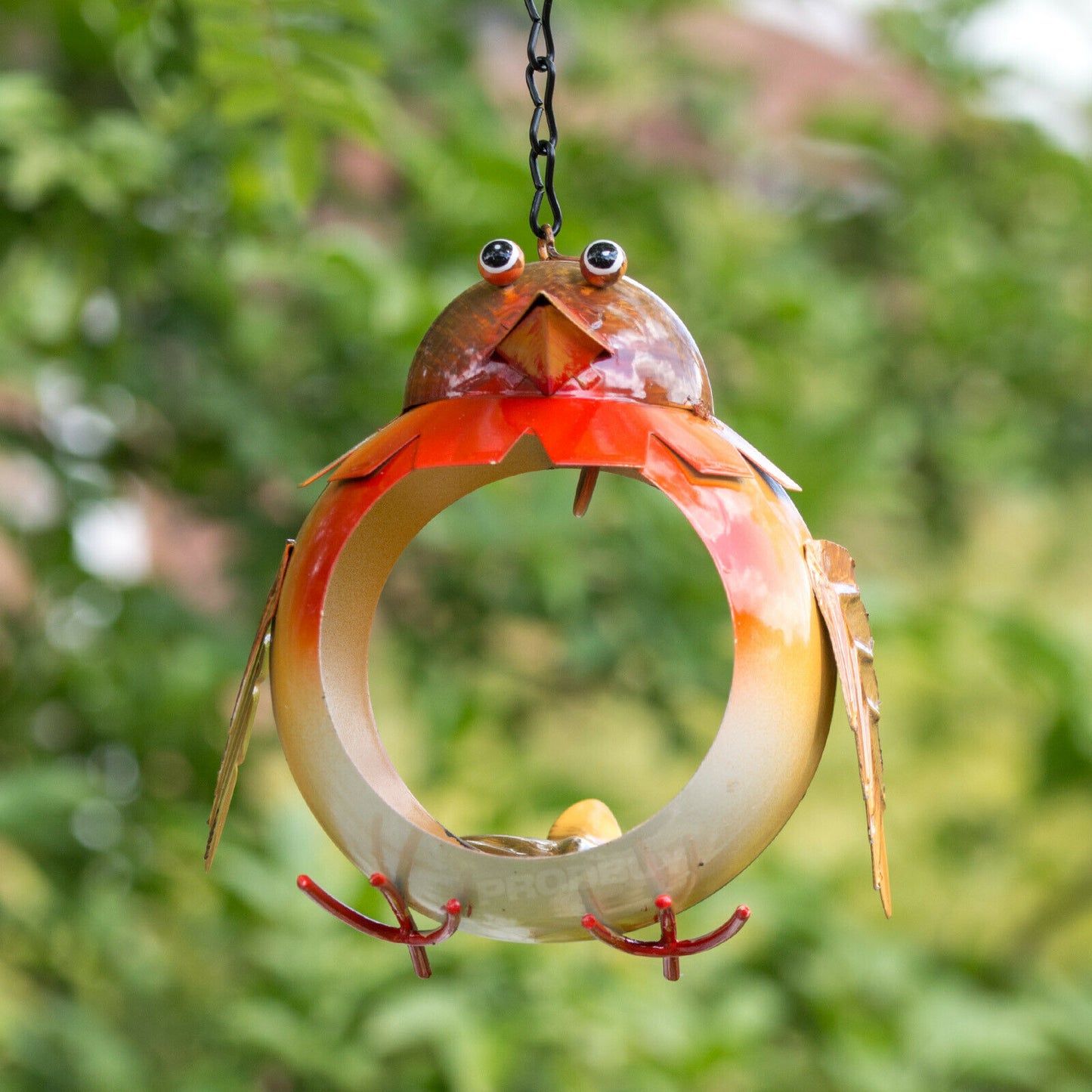 Hanging Robin Metal Garden Bird Feeder