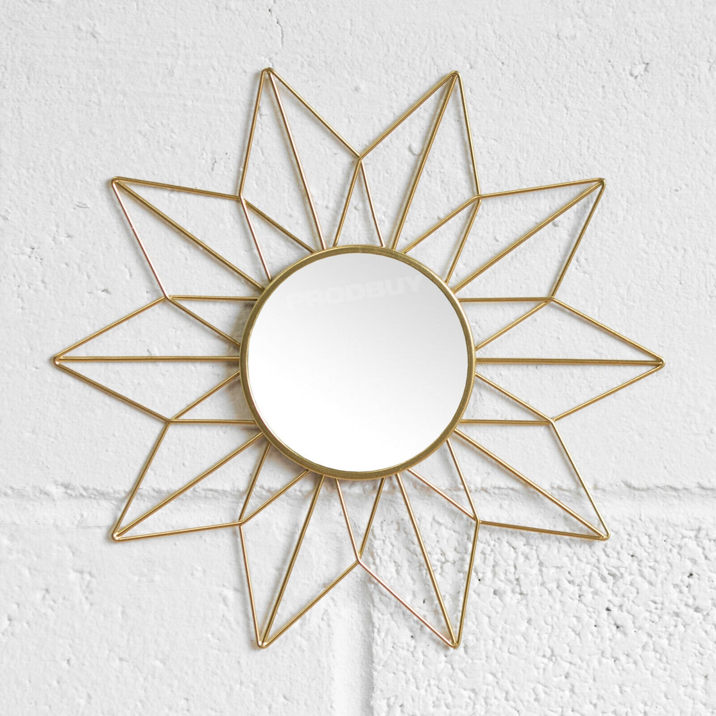 Set of 3 Small Gold Frame Glass Wall Mirrors
