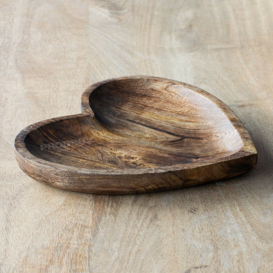 Mango Wooden Heart Shape Display Bowl