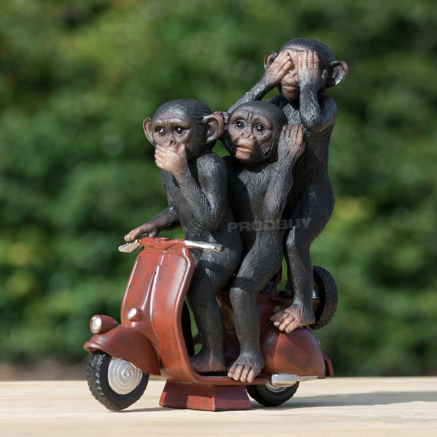 Three Wise Monkeys On Scooter Ornament