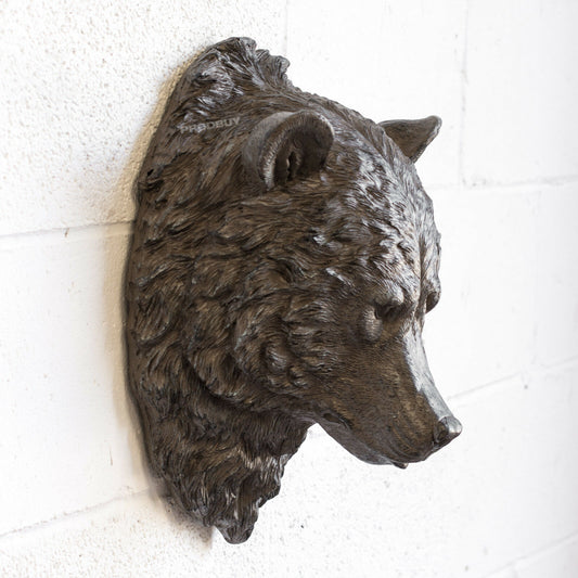 Wild Bear Head Wall Decoration Large Hanging Resin Ornament Statue