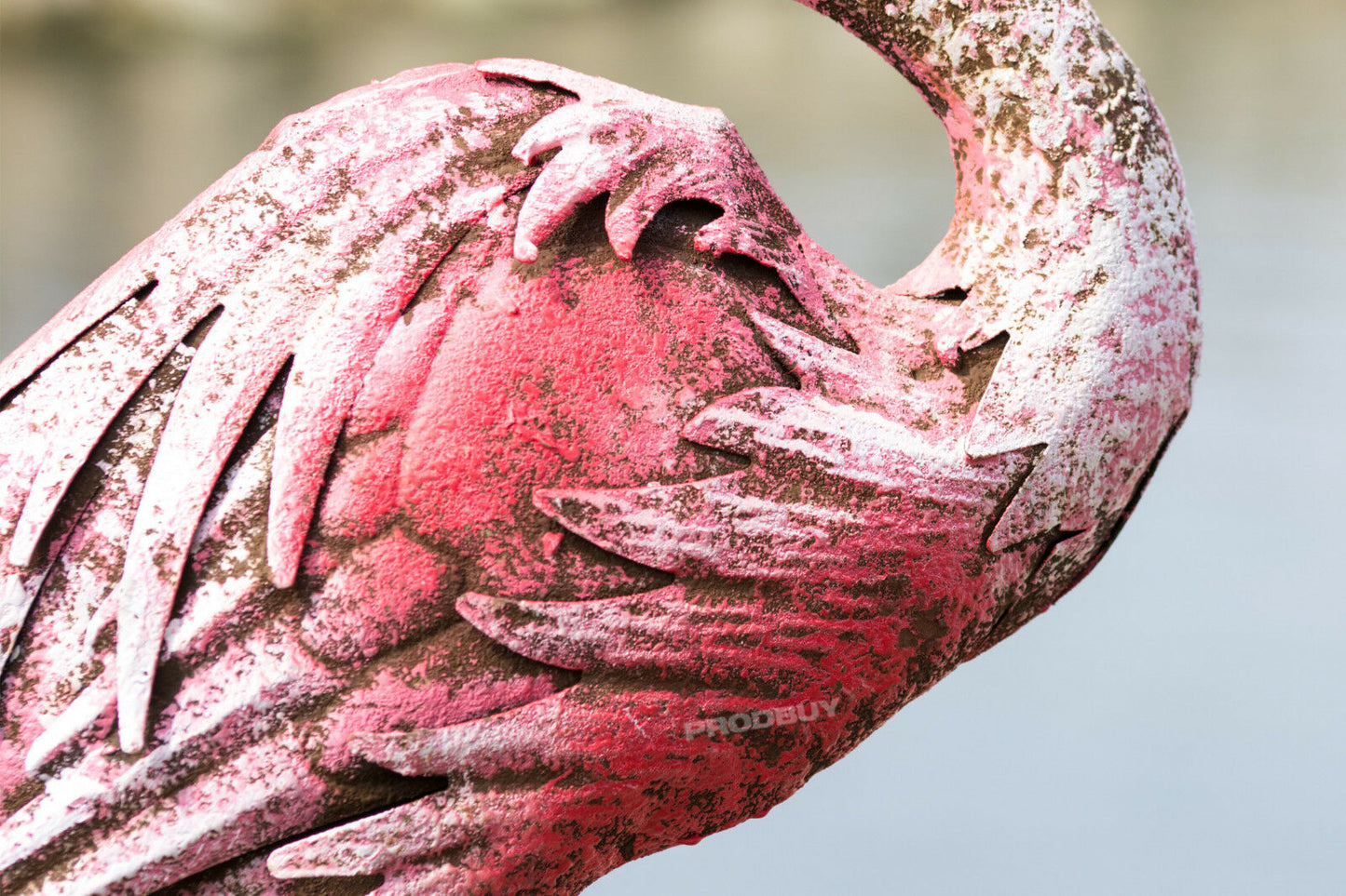 Large Pink Flamingo 103cm Tall Metal Garden Ornament