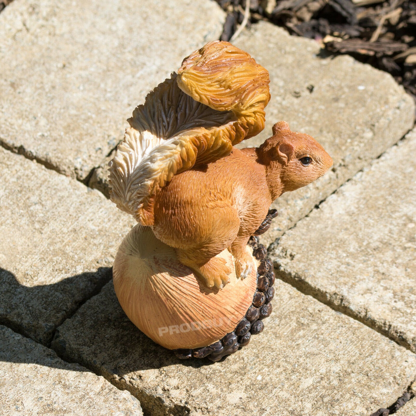 Squirrel on Acorn Small Resin Garden Ornament