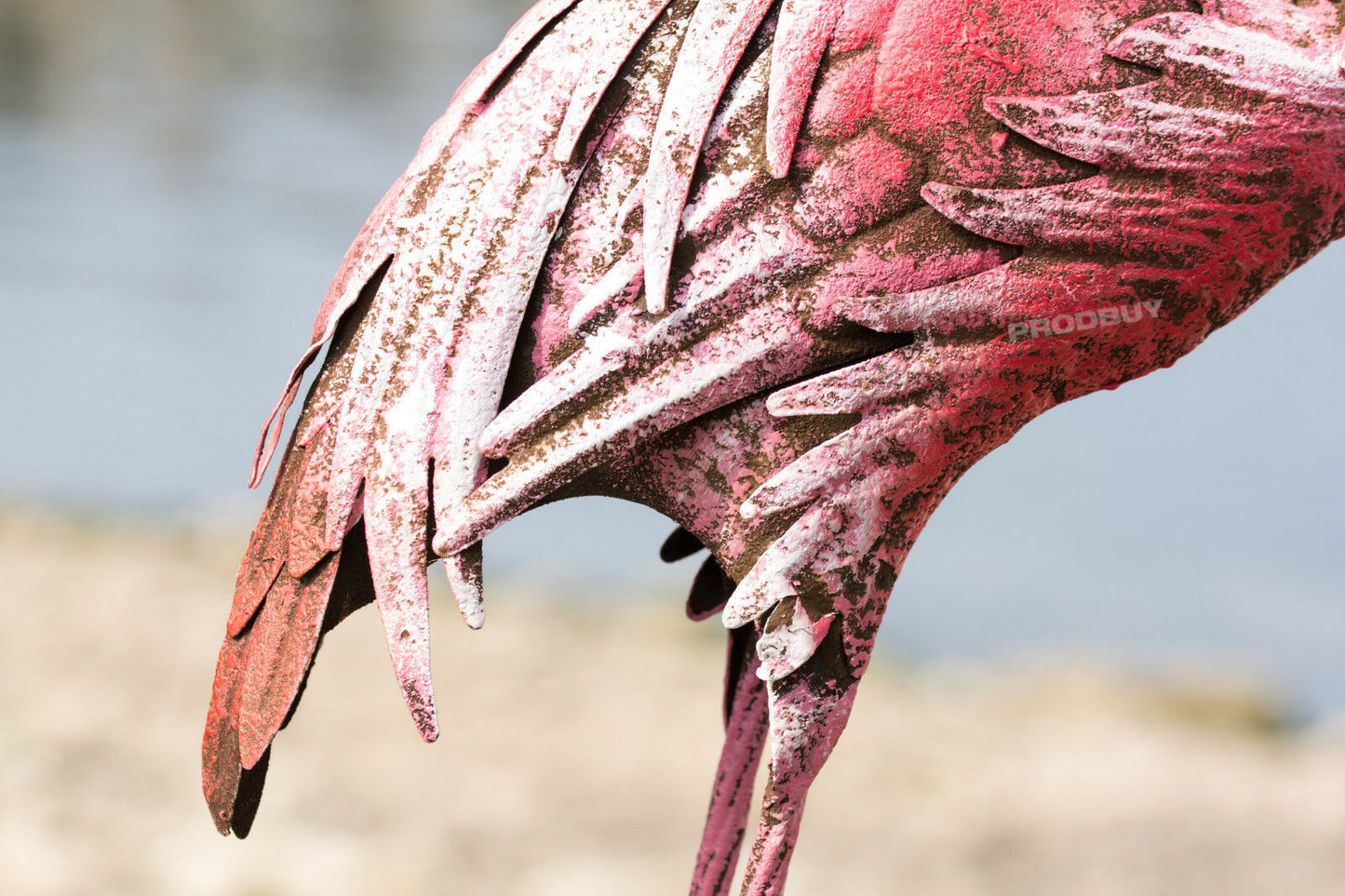 Large Pink Flamingo 103cm Tall Metal Garden Ornament