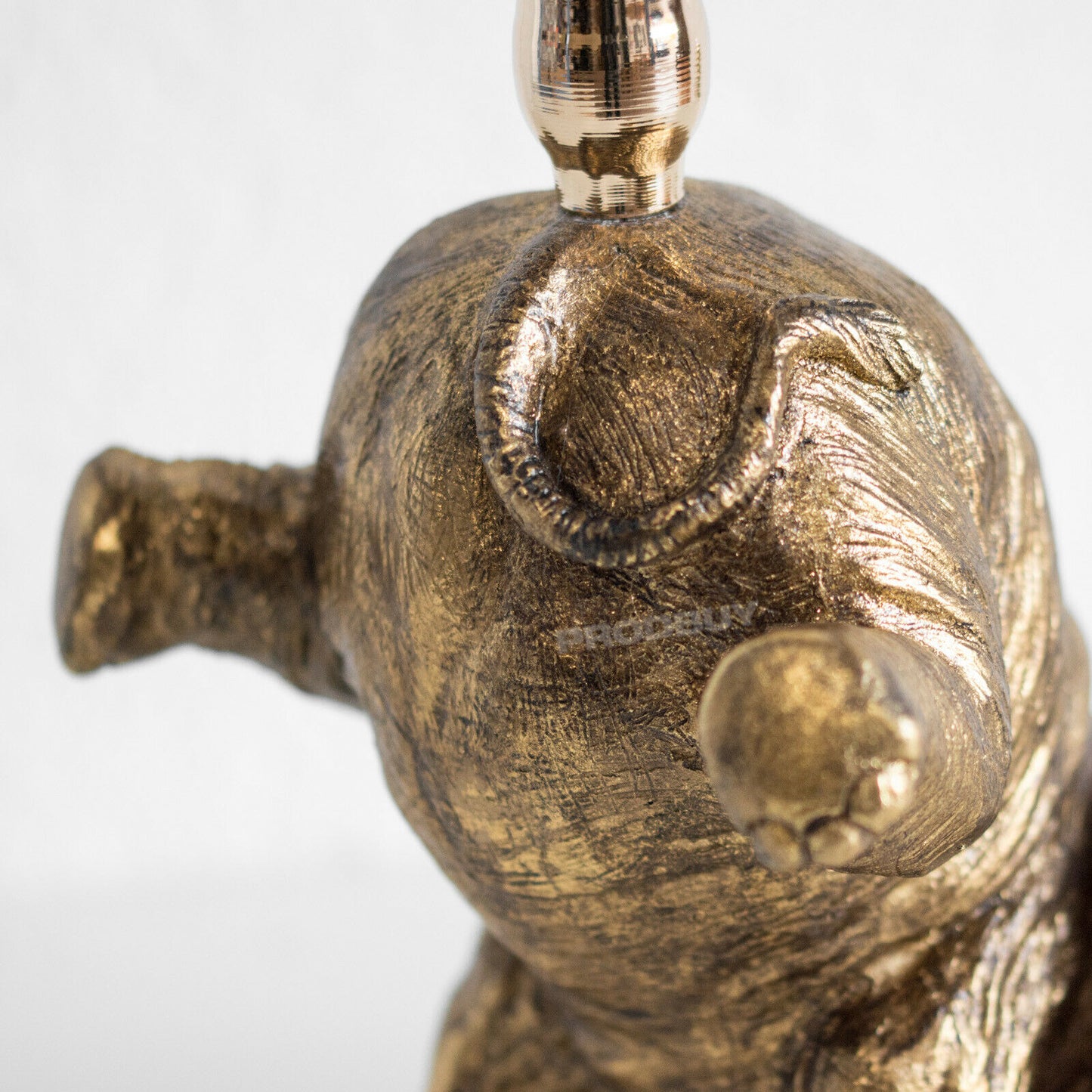 Elephant Candle Stick Holder 9" Resin Quirky Ornament Aged Gold Effect