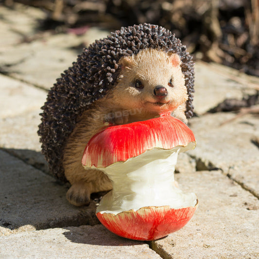 Hedgehog with Apple Resin Garden Ornament