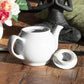 White Small 450ml Ceramic Cafe Teapot