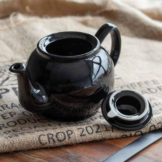 Black 1 Litre Ceramic Cafe Teapot