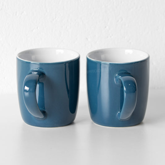 Set of 4 Dark Teal Blue Coffee Mugs 10oz