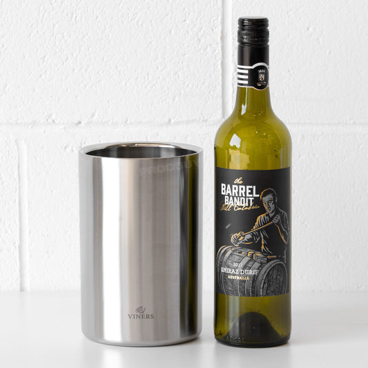Viners Silver Brushed Double Wall Wine Bottle Cooler