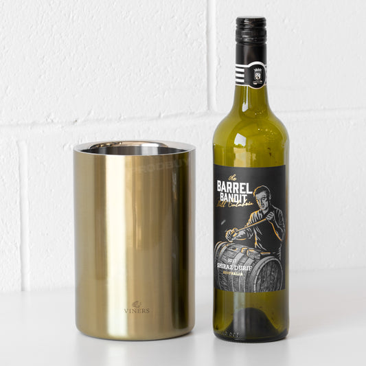 Viners Gold Brushed Double Wall Wine Bottle Cooler