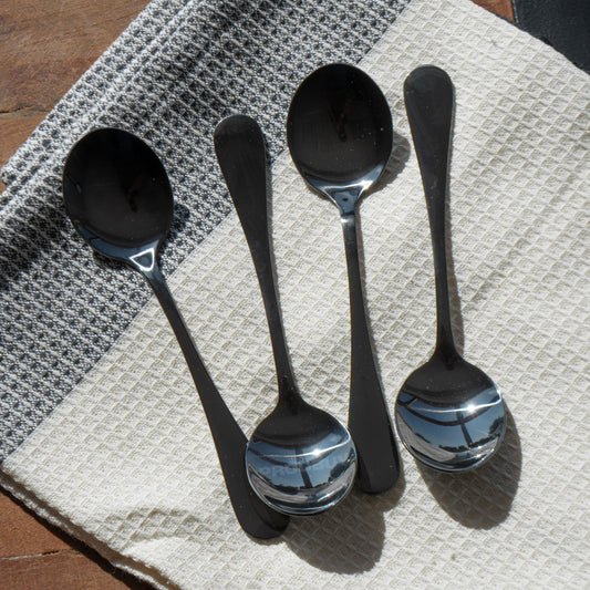 Viners 4 Piece Dark Grey Tea Spoons Set