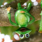 Set of 2 Fence Hanging Metal Frog Ornaments