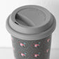 Grey & Pink Roses Insulated Ceramic Travel Mug