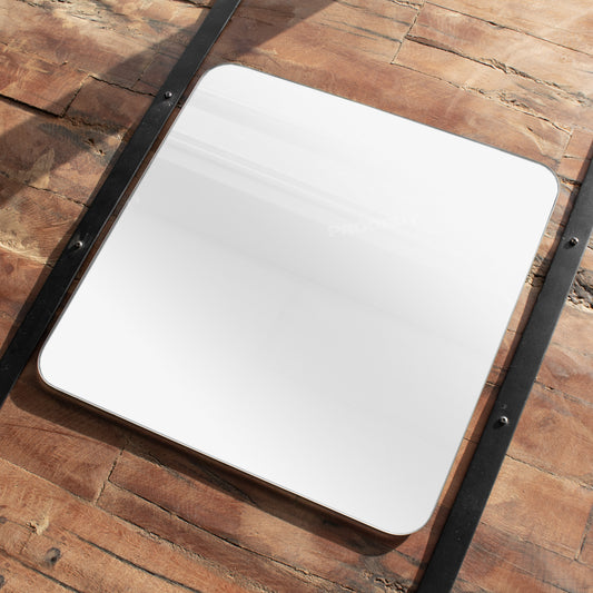 Square Glass 40cm Frameless Wall Mirror