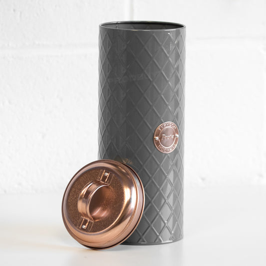 Typhoon Grey 'Pasta' Storage Tin with Copper Lid