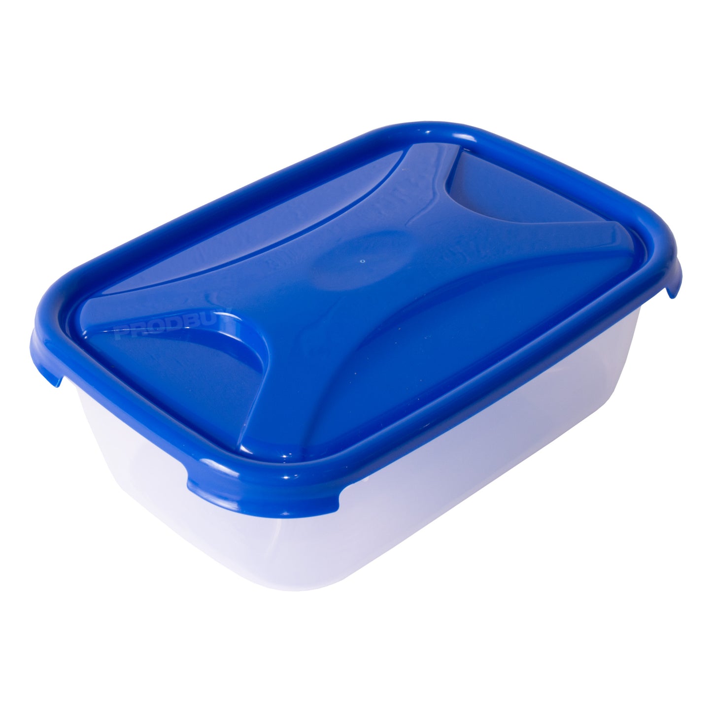 Set of 3 Blue Lid Clear 1.6L Food Storage Containers