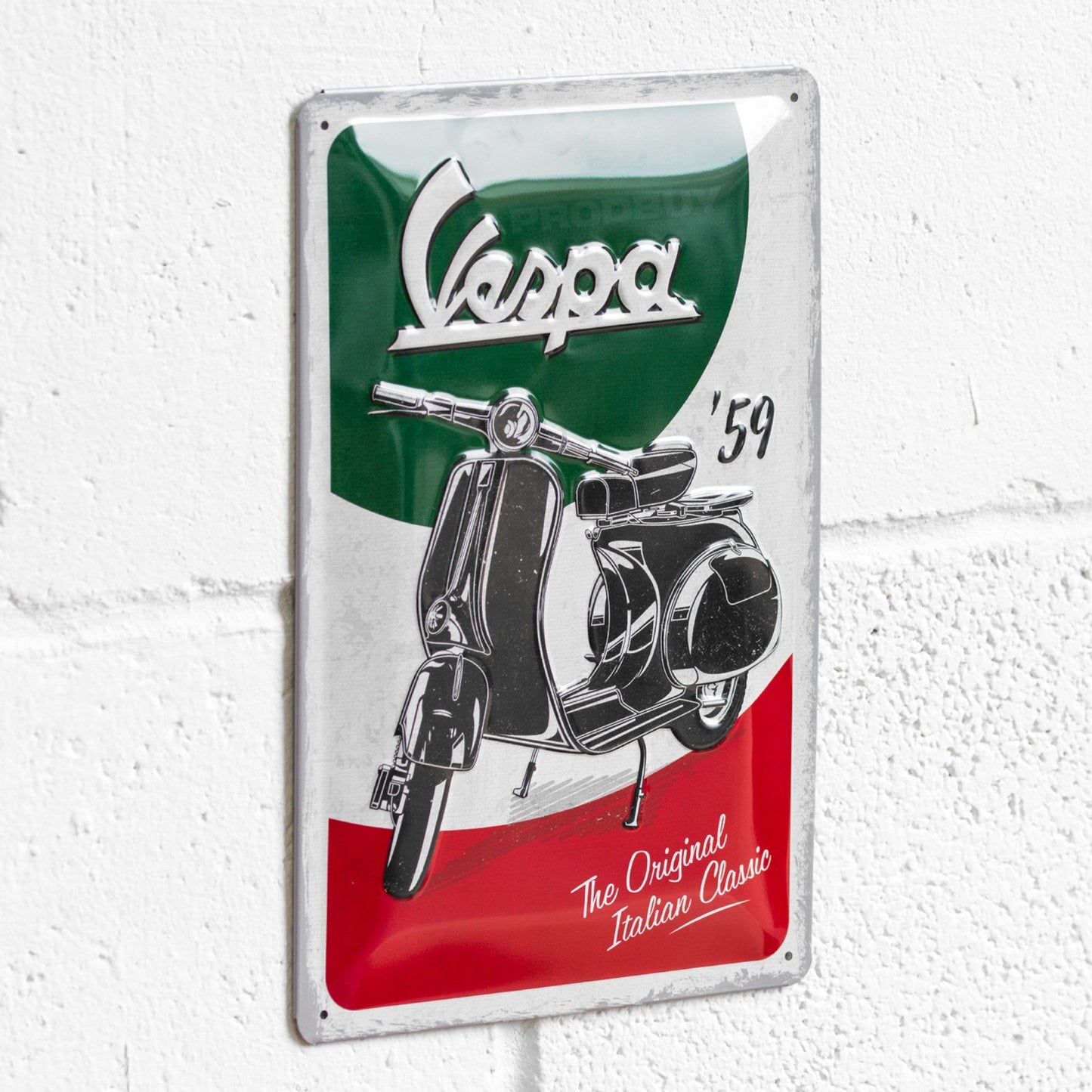 Vespa 59 Italian Classic 30cm Metal Wall Sign