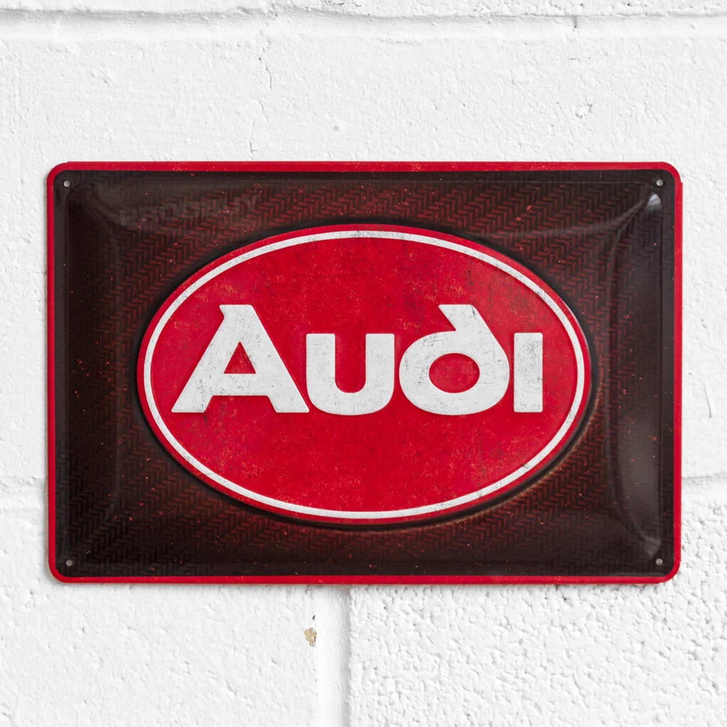 Retro Audi Logo 30cm Metal Wall Sign