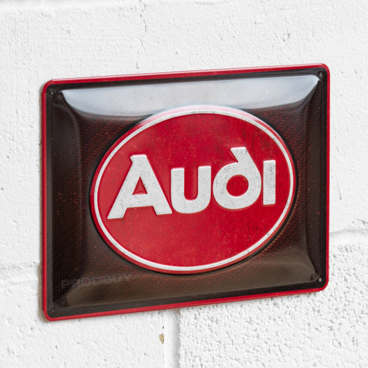 Retro Audi Logo 30cm Metal Wall Sign