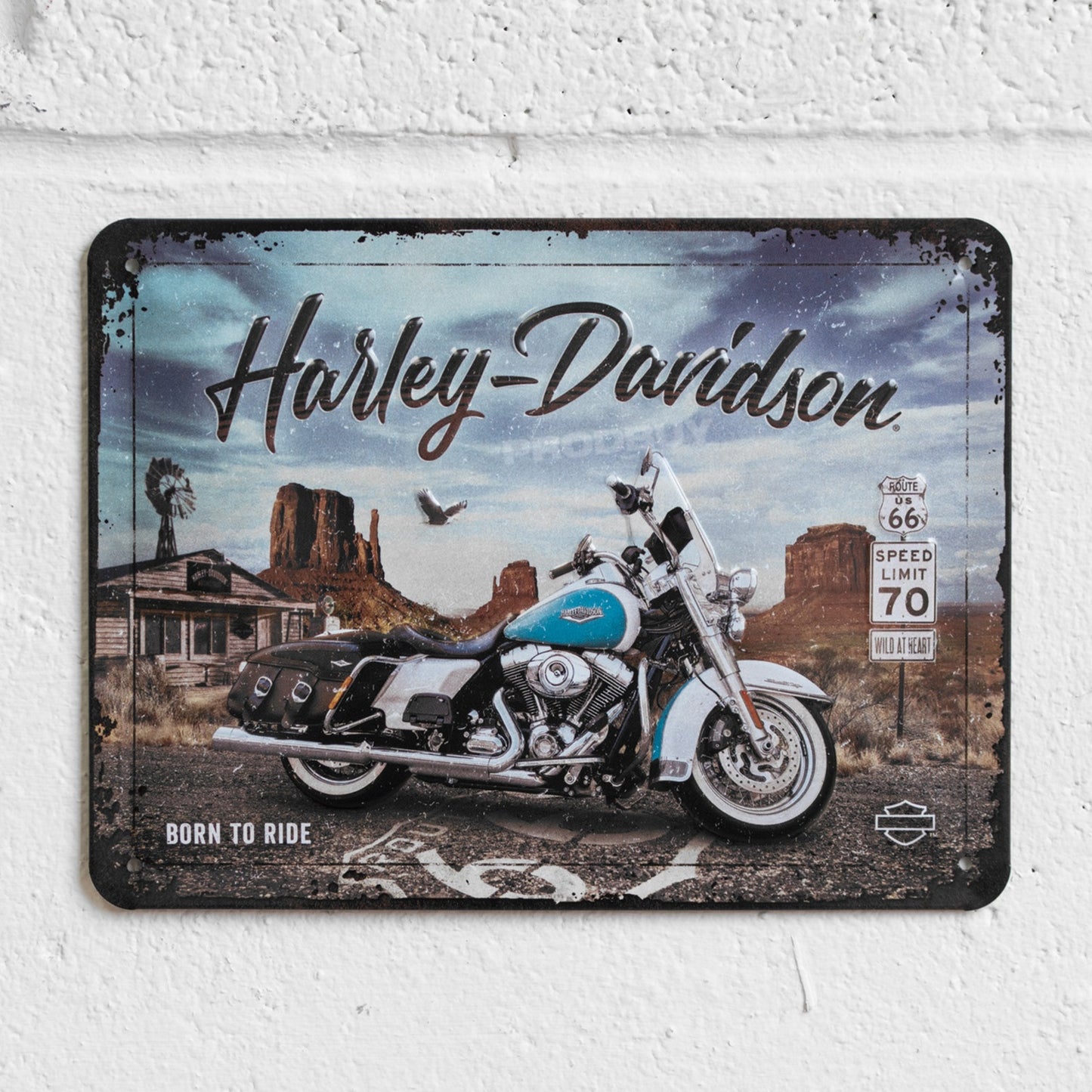 Harley-Davidson 'Born To Ride' 20cm Metal Wall Sign