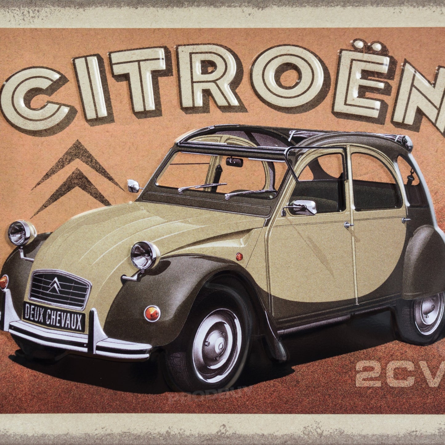 Citroën 2CV Car 20cm Metal Wall Sign