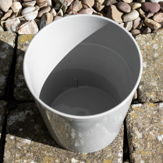Set of 6 Small Grey Plastic Plant Pot Covers 14cm