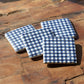 Pack of 4 Blue Gingham Thick Resin Coasters
