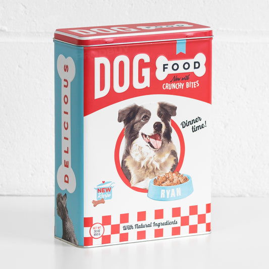 Dog Food 'Crunchy Bites' 4L Metal Storage Tin