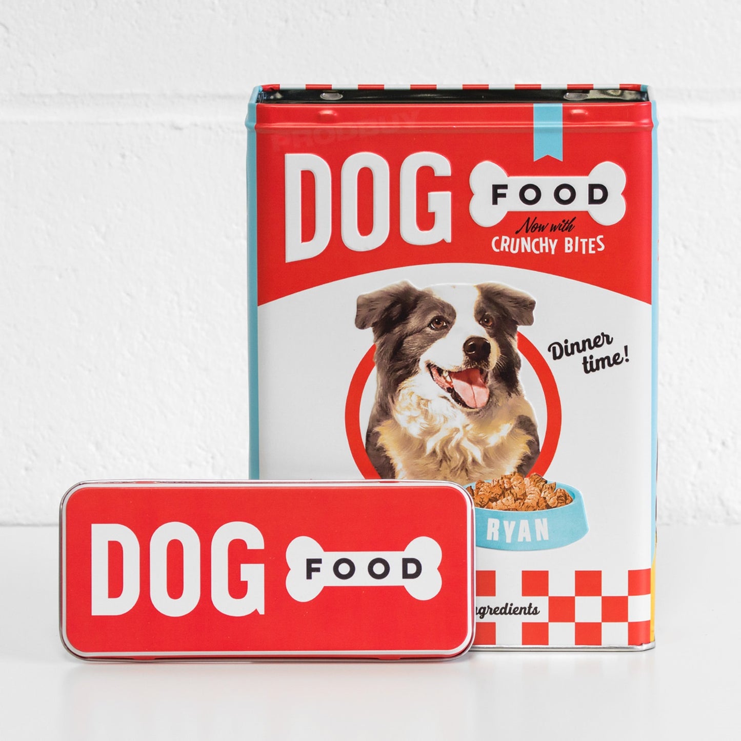 Dog Food 'Crunchy Bites' 4L Metal Storage Tin