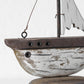 Small Rustic Wooden Brown & White Sailing Boat