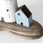 Wooden Brown & White Lighthouse Cottage Ornament