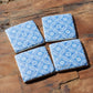 Pack of 4 Blue Tile Mosaic Thick Resin Coasters