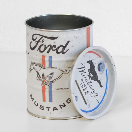Ford Mustang Oil Barrel Money Tin