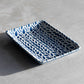 Navy Blue Leaves 12.5cm Small Tea Bag Tidy Spoon Rest