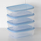 Pack of 4 Food Storage Boxes Pastel Blue Lids 1L