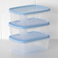 Pack of 3 Food Storage Boxes Pastel Blue Lids 2L