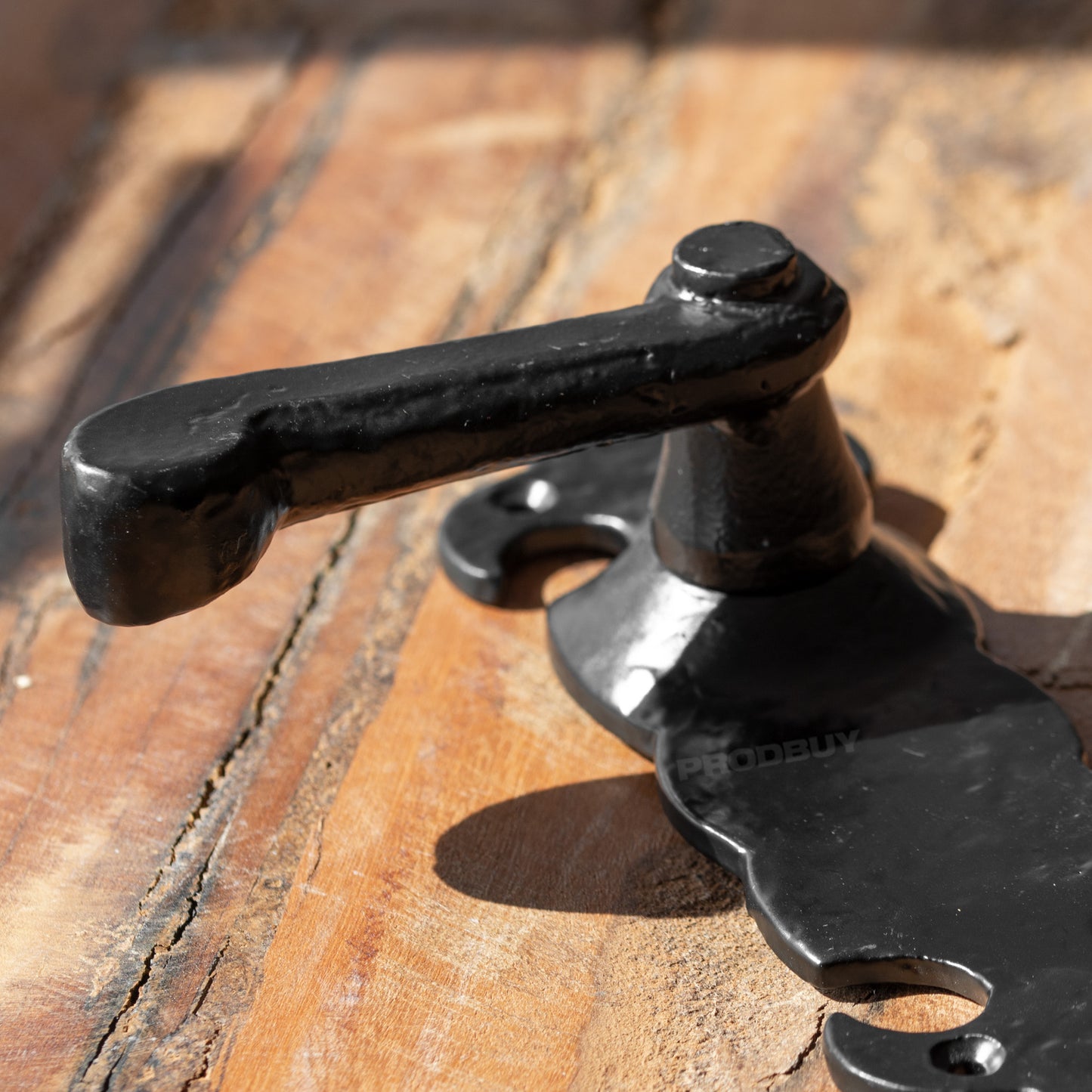 Pair of Black Cast Iron Lever Door Handles