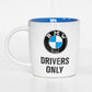 White 'BMW Drivers Only' Coffee Mug