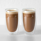 Set of 2 Tall Double Walled Latte Glasses 400ml