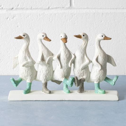 Dancing Ducks with Boots Resin Decorative Ornament