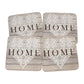 Pack of 4 Coasters with Wood Style 'Home' Hearts