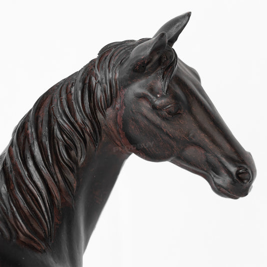 Black Horse Sculpture 38cm Long Resin Ornament