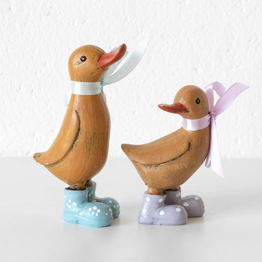 Set of 2 Small Baby Ducks with Boots