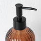 Amber Glass Soap Dispenser with Black Top 400ml