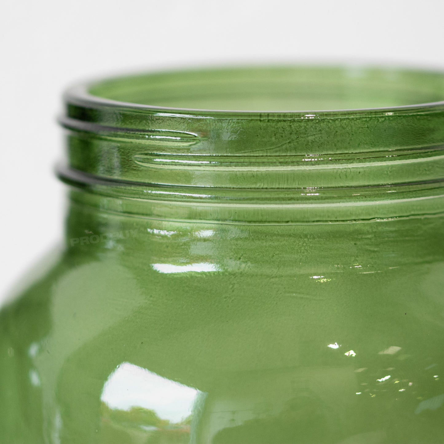 Set of 3 Green Glass 'Tea Coffee Sugar' Storage Jars