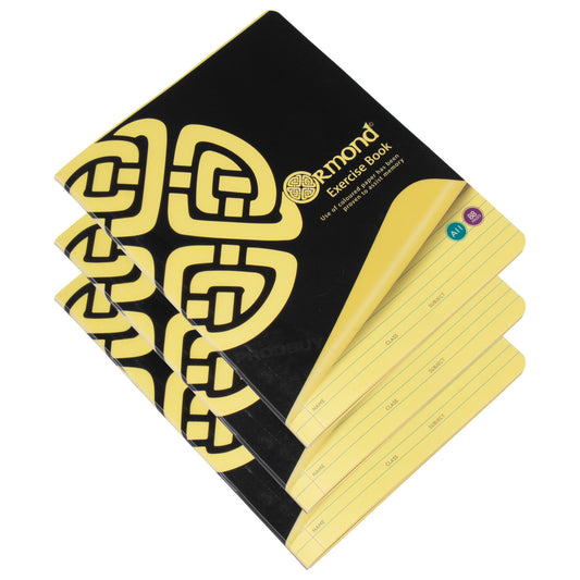 Pack of 3 Memory Aid A5 Yellow Paper 88 Page Notebooks