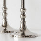 Set of 2 Silver Metal Candlesticks 18cm