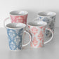 Set of 4 Damask Pattern New Bone China Mugs